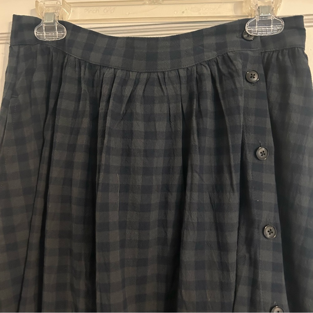 Disturbia Jeannie Check Cotton Button Midaxi Skirt - Picture 7 of 9